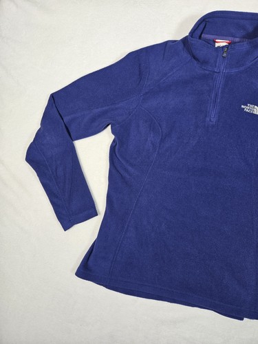 The North Face Sweatshirt Womens Medium Purple Fleece 1/4 Zip Mock Neck Pullover - Picture 4 of 6