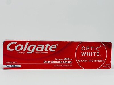 Colgate Optic White Stain Fighter Clean Mint Toothpaste 6 oz 170 g New