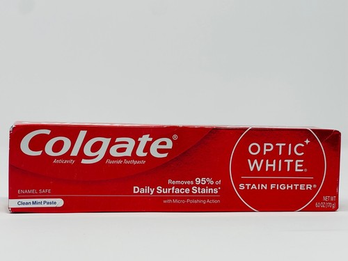 Colgate Optic White Stain Fighter Clean Mint Zahnpasta 6 oz 170 g Neu - Bild 1 von 3