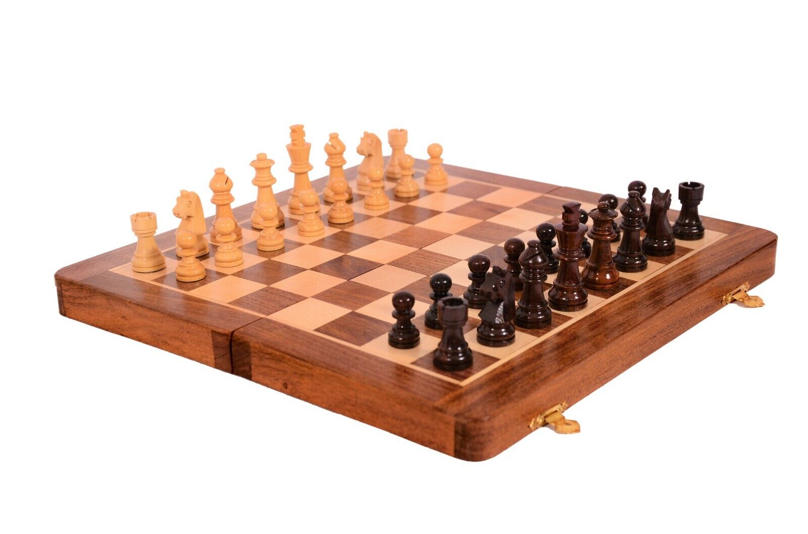 StonKraft Wooden Chess Game Board Set with Magnetic Wood Pieces, 12 X 12  Inch