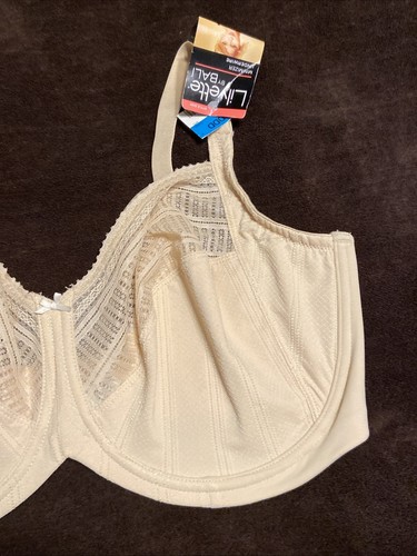 Bali Lilyette Minimizer Bra 40DDD Lace Trim 0434 Color Nude/Beige NWT - Picture 3 of 4