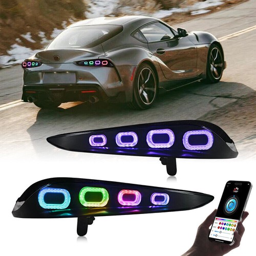 Pair RGB LED Tail Lights For Toyota GR Supra A90/A91 2020-2024 Rear Lamp Smoked - Picture 20 of 21