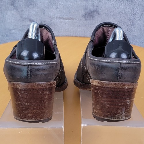 Timberland Women's Leather Western Harness Heeled Mules Clogs Size 6.5 M Brown - Picture 21 of 24