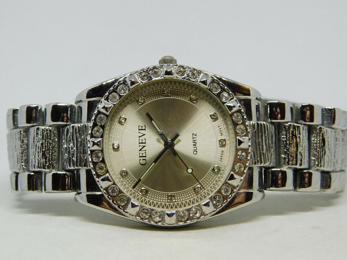 Geneva silver best sale watch