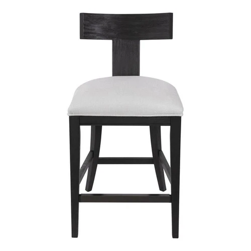 Uttermost Idris 26" Modern Wood and Fabric Counter Stool in White - Picture 1 of 7