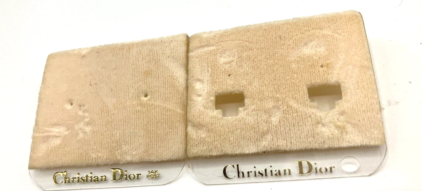 2 anciennes cartes boucles d'oreilles Christian Dior pour présentoir / rangement