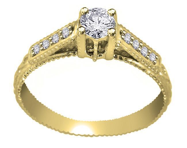 I1 I 0.35 Carat Natural Diamond Solitaire Engagement Ring 14K Solid Gold 4.75 MM