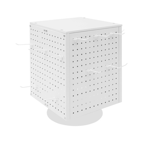 Rotating Pegboard Display Stand With 20 Hooks - Metal Spinning Peg Board Display - Picture 9 of 17
