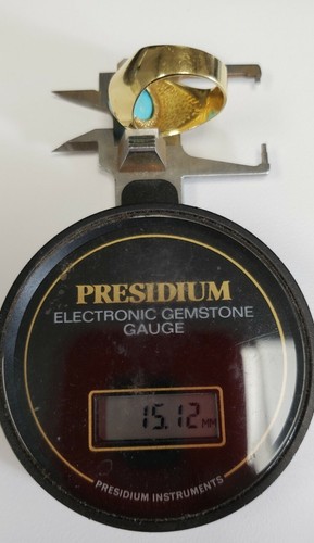 Anillo Candelaria Turquesa Oro Sólido 18k Talla 7.5 - Imagen 9 de 12