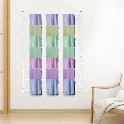 Wall Mounted Scarf Rack Modern Wall Display Rack Towels Storage Rack Indoor New - Picture 3 of 22