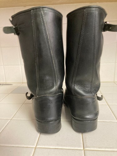 STEEL TOE USA BLACK LEATHER VTG HARLEY DAVIDSON MOTORCYCLE ENGINEER BOOTS 8 M - Picture 16 of 19