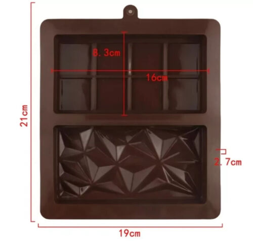 Silicone Deep Chocolate Bar Mould Dubai Kunafa Pistachio Chocolate Bar Diamond - Picture 9 of 11