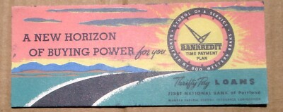 Portland OR First National Bank New Buying Power Vtg Advertising Ink Blotter