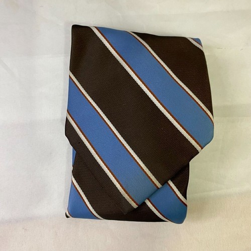 #6685 Wemlon by Wembley Blue and Black Striped Mens Necktie, Tie - Picture 2 of 6