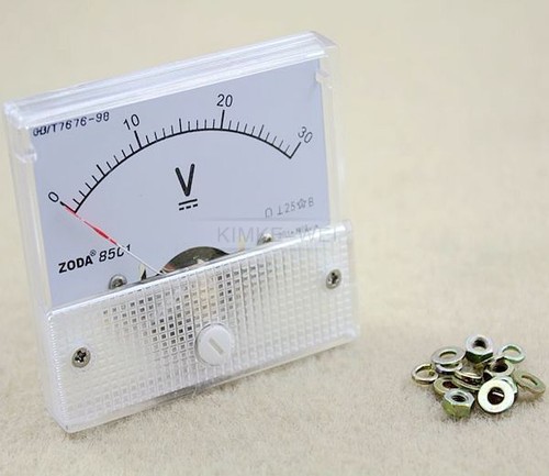 DC 0-30V Analog Volt Voltage Panel Meter Voltmeter Gauge - Picture 2 of 4