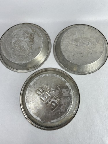 LOT OF 3 Betty Crocker Vintage 9 in  Pie Plate Pan Tin Aluminum Rolled Edge - Picture 3 of 5