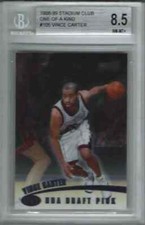 1998-99 Vince Carter Stadium Club ONE OF A KIND JSY #15/150 ROOKIE RC BGS 8.5