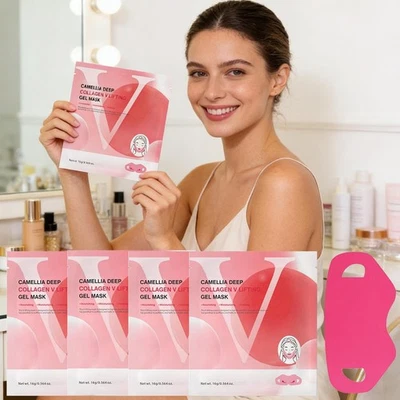 4 Stück KOEC Kamelie Deep Collagen V Lifting Gel Maske Anti Falten - Bild 1 von 4