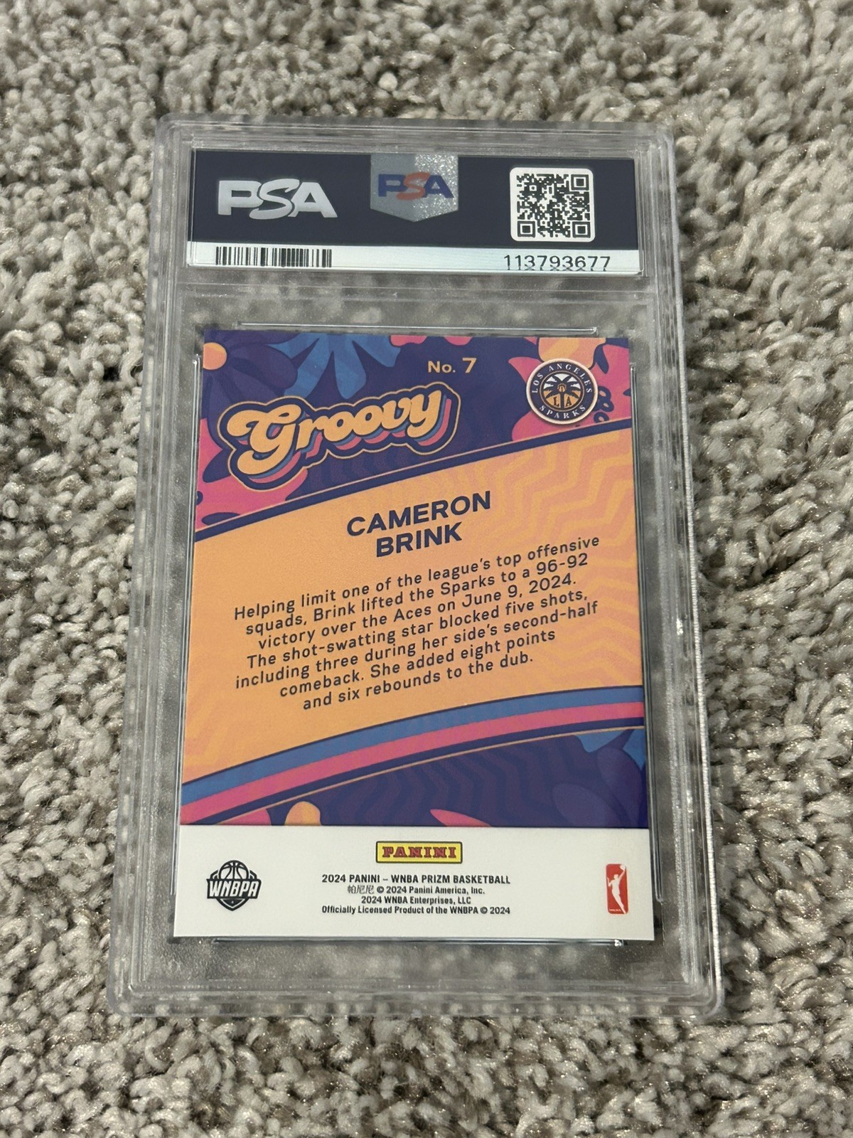 2024 Prizm PSA 10 Cameron Brink Groovy Rookie RC WNBA GEM MINT view 2