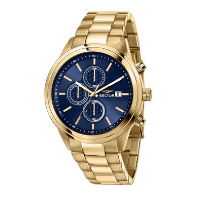 Orologio SECTOR 670 Crono Uomo   Acciaio Dorato Quadrante Blu R3273740001