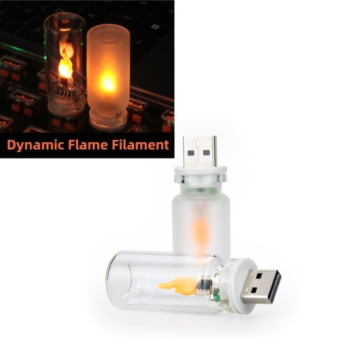 USB-Nachtlicht-Leselampe zum Einstecken mit Mini-USB-LED-Flammeneffekt - Picture 15 of 30