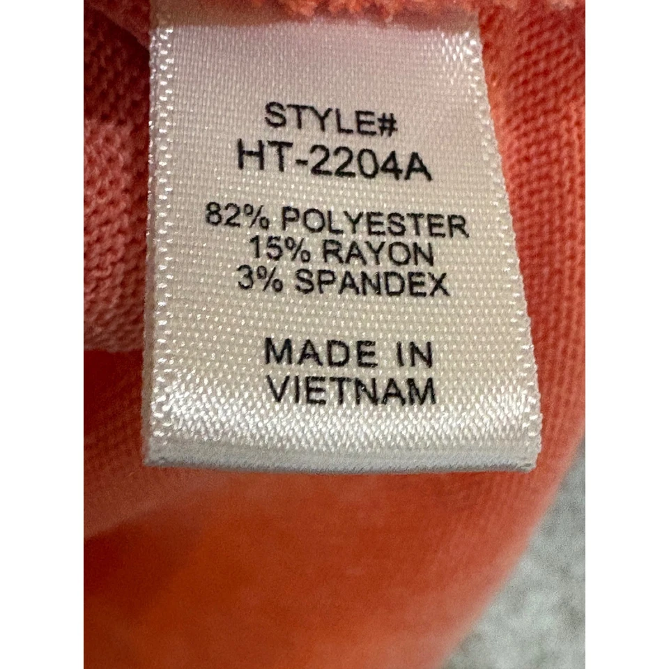 ZENANA коралл оранжевый ребристый ворота с длинным рукавом повседневный толстовка Топ S M - Изображение 4 из 4