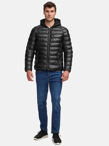 Chaqueta de cuero Tazzio acolchada chaqueta de cuero para hombre chaqueta de transición de cuero auténtico - Imagen 9 de 9