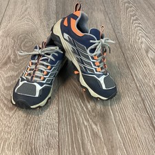 Merrell Kid's Moab FST Low Top Waterproof Shoes Grey, Blue Size 2M Hiking