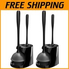 Toilet Plunger and Brush Combo Set, Black