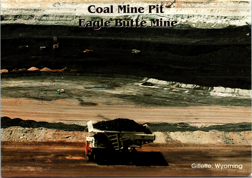 Camión cerrado a cola mina de carbón Pitt Eagle Butte Mine Gillette POR CORREO POSTAL - Imagen 1 de 2