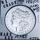 1881 CC MORGAN SILVER DOLLAR HI GRADE GENUINE U.S. MINT RARE KEY COIN 2552 — photo 1