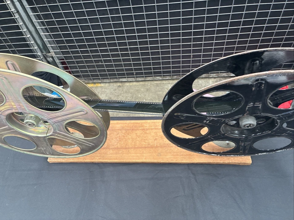 2xCinema metal steel Spool & 35mm Film Trailer Original Film Reel spools37cm Dia - image 2 of 4