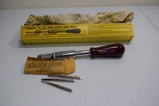 Vintage STANLEY YANKEE No. 135A Spiral Ratchet Screwdriver w/Box & Bits USA