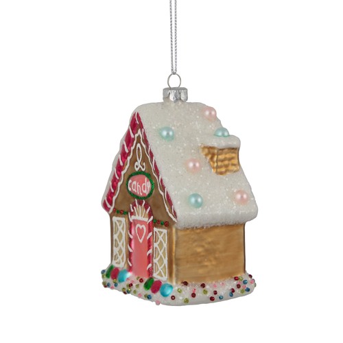 Northlight 4.5" Glittered Gingerbread House Glass Christmas Ornament - Picture 5 of 7