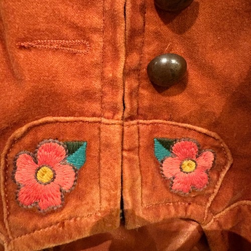 Sugar Lips Women Small Brown Suede Peacock Bird Embroidered Boho Hippie Jacket - Picture 5 of 15