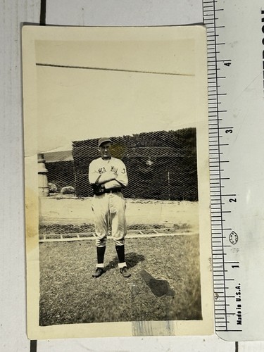 Vintage Foto Mann Baseball Uniform 1933 Dick Mütze Ballfeld - Bild 4 von 4