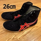 ASICS wrestling Boxing shoes EX-EO  US 8  26.0 cm Old model Black Red Used Japan
