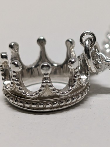 Tiffany & Co. Princesa Corona 925 Dije Colgante Collar 22" Cadena Cuerda Esterlina - Imagen 10 de 21