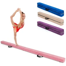 7' Folding Gymnastic Beam Portable Floor Balance Beam w/Handles for Gymnasts