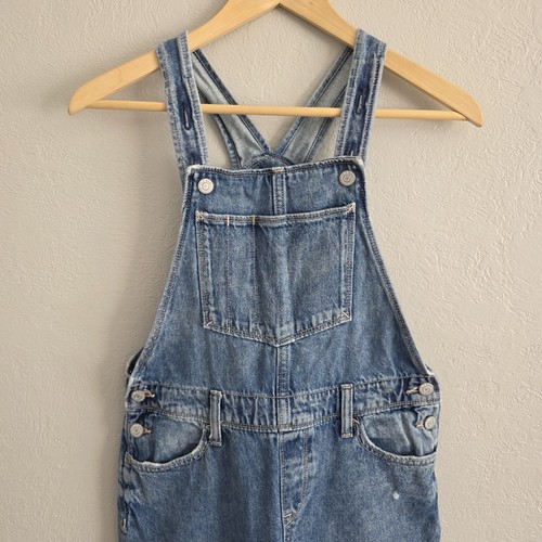 Old Navy Youth Girls Medium Wash Distressed Denim Jean Overalls Size XL (14) - Picture 2 of 11