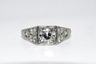 $10000 PLATINUM 1.22CT Antique Art Deco NATURAL Old Mine Diamond Engagement Ring