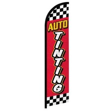 Auto Tinting Windless Swooper Flag Window Tinting RED CHECKERED X1