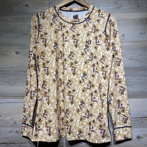 Kari Traa Fryd Long Sleeve Baselayer Top Women’s XL Bird Floral Print Stretch