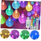  50ft Color Changing Globe String Lights Indoor, Hanging Colored 50 ft