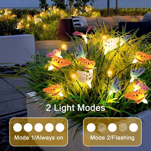 Solar Garden Lights, 2 Pack with 8LEDs Swaying Butterfly Light, Waterproof So... - Picture 5 of 7