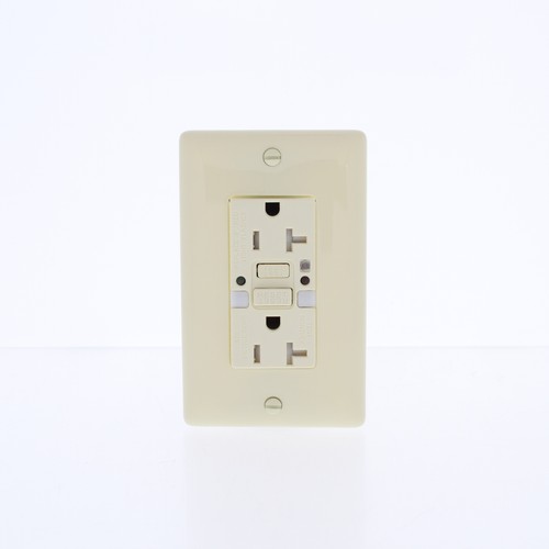 Hubbell GFTRST20ALNL Mandel Selbsttest GFCI Tamper TR Steckdose Nachtlicht 20A 10 Stück - Bild 2 von 5