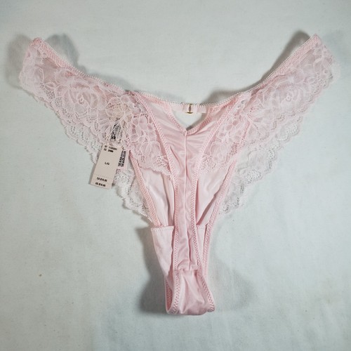 Victoria's Secret hochbeiniger Tanga Höschen rosa Spitzenbesatz glatter Satin - Bild 23 von 44