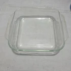 Vintage Fluted Pyrex Baking Dish Casserole Dish 222-R Clear Square 8x8x2