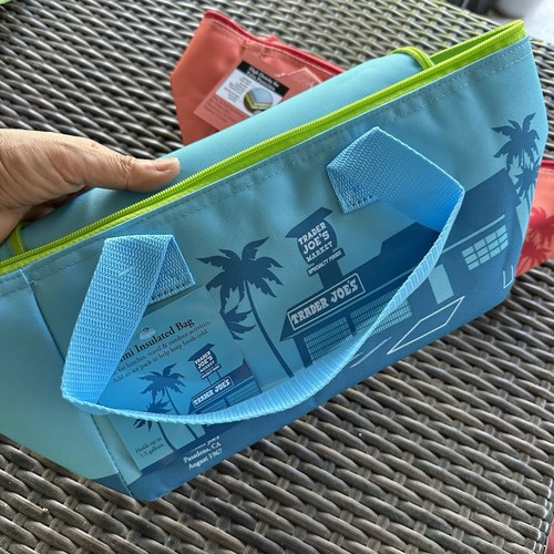 Trader Joe's blau & orange Mini isolierte Kühltasche Brotzeittasche neu - Bild 6 von 7