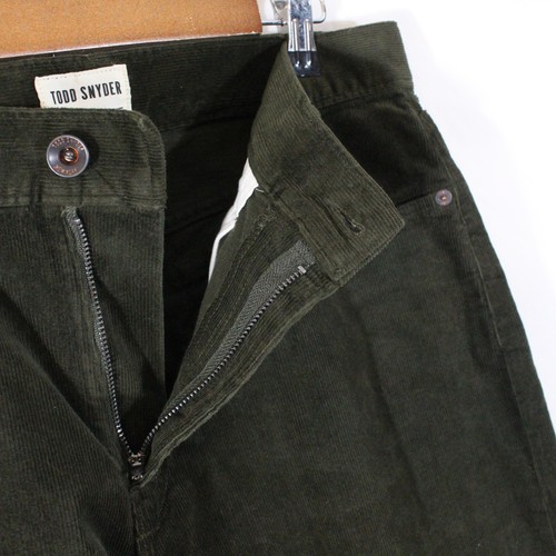 Todd Snyder Mens 31x30 Corduroy Pants Olive Green Slim Fit 5-Pocket Stretch - Picture 5 of 9